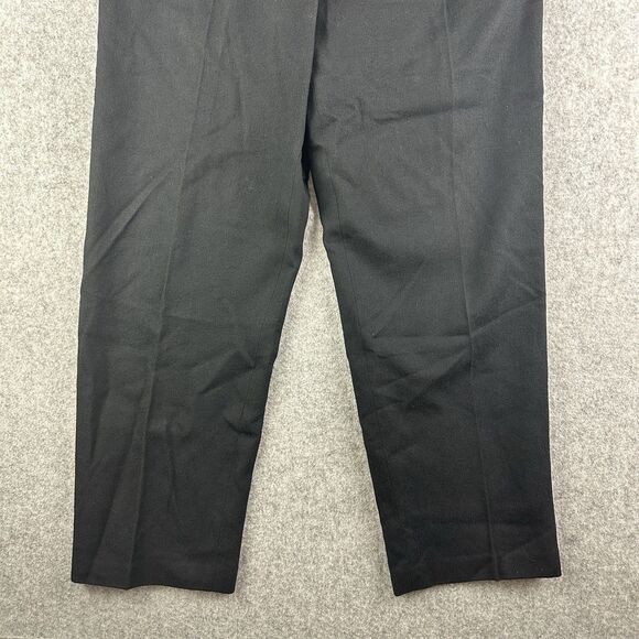 Vintage Lands End Wool Pants Womens 14 Tall Black 80s Pleated Trouser USA Made - Picture 3 of 13